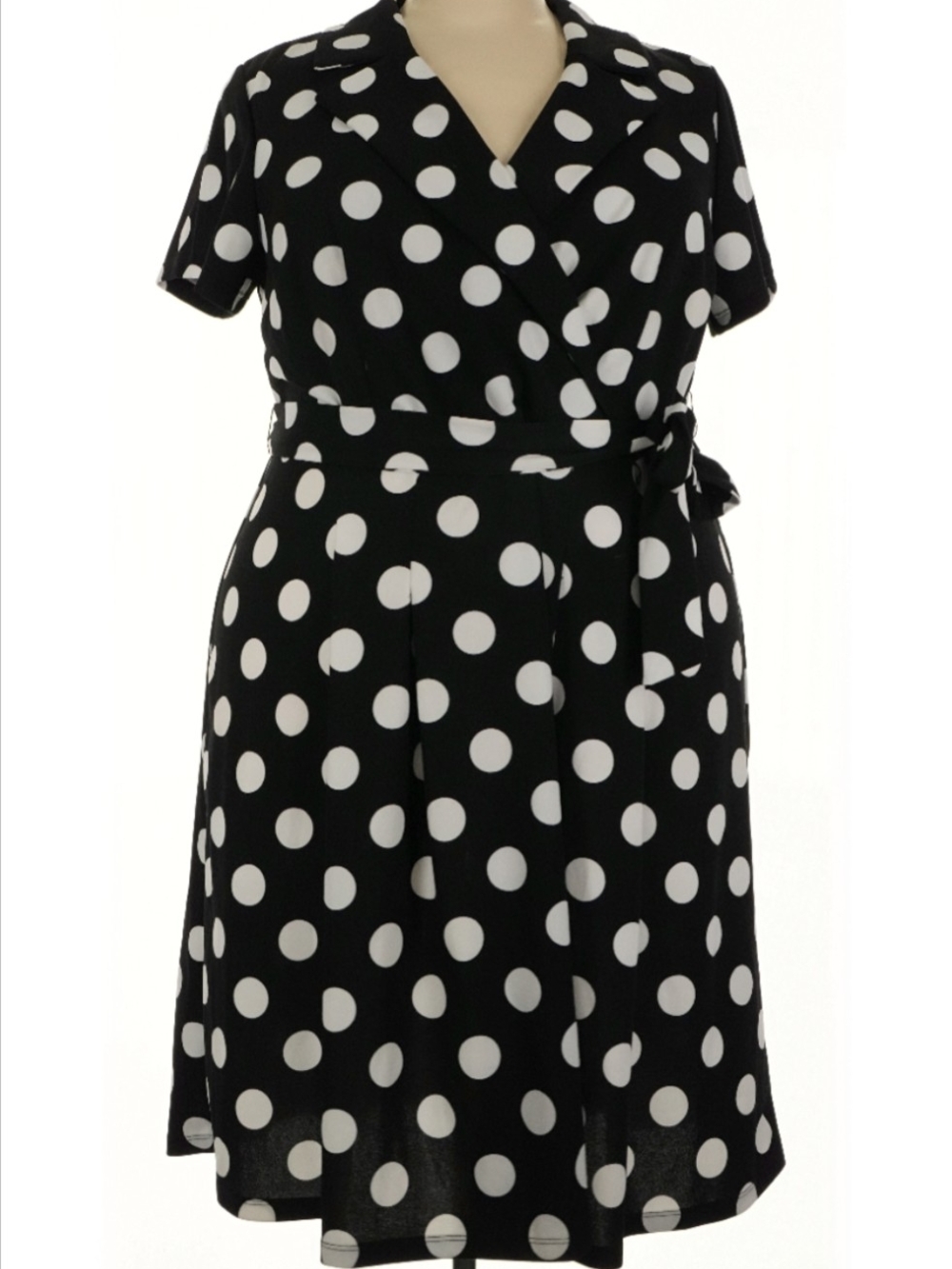 Shelby & Palmer Black and White Polka Dot Wrap Dress